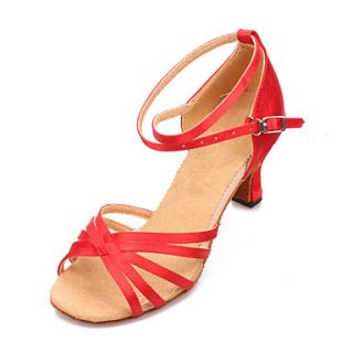 Womens Satin Ankle Stripe Latin Dance Shoes Sandals(More Colors)