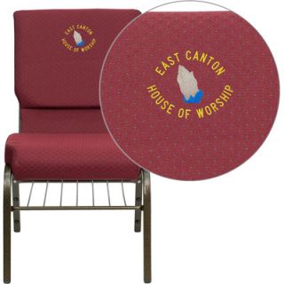 FlashFurniture Hercules Series 18.5 Personalized Church Chair with Book Rack