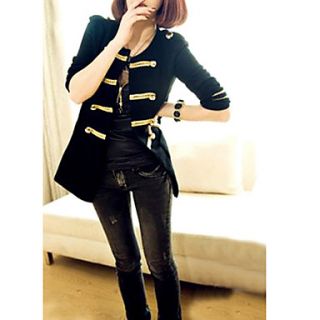 Womens Golden Buttons Double breasted Cardigan Coat