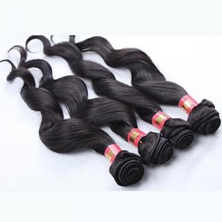 4A 24 Inch Hair Extensions Natural Black Loose Wave Curly Chinese Virgin Hair Weave Bundles 62G/Piece (2.10OZ/Piece)
