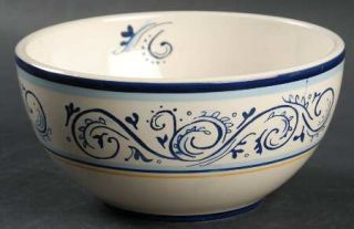 Better Homes and Gardens Renes Soup/Cereal Bowl, Fine China Dinnerware   Blue,Ye