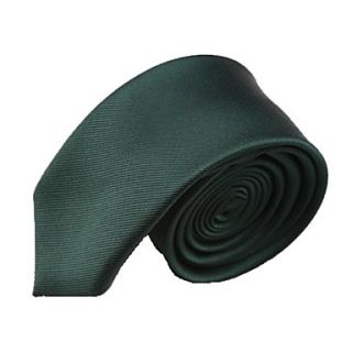 Mens Solid Colour Dark Green Narrow Microfibre Necktie
