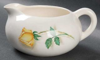 Canonsburg Can23 Creamer, Fine China Dinnerware   Yellow Roses, Coupe Shape, No