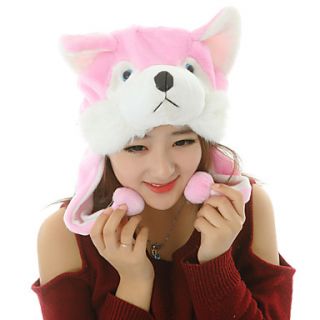 Unisex Adorable Pink Fox Warm Fuzzy Kigurumi Aminal Beanie