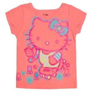 Hello Kitty Infant Toddler Girls Short Sleeve Tee   Apricot Orange 4T