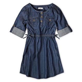 JOE FRESH Joe Fresh Chambray Dress Girls 4 14, Dk Wash, Girls