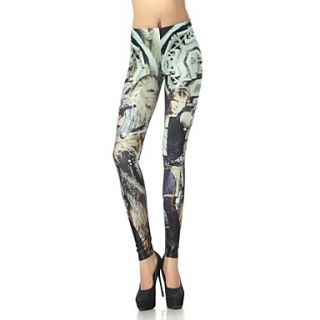 Elonbo Womens Digital Printing Coloured Drawing or Pattern Apes and Humans Fight Together Style Tight Leggings