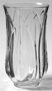 Cristal DArques Durand Pompano/Tulip Highball Glass   Clear, Raised Leaf Decor,