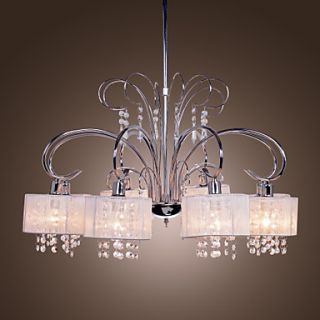 Contemporary Crystal Chandelier with 8 Lamp Shade (Chrome Finish)
