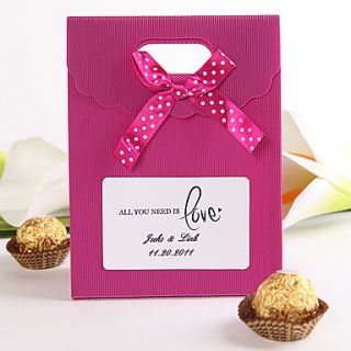 Personalized Favor Bag With Ribbon – All You Need Is Love (Set of 12)