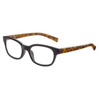 ICU Matte Black with Tortoise Temples Reading Glasses With Case   +1.50