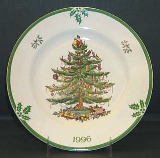 Spode Christmas Tree Green Trim 1996 Collector Plate, Fine China Dinnerware   Ne