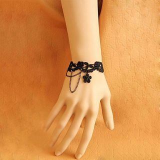 Womens Vintage Black Lace Bracelet