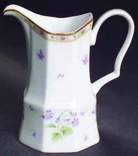 Christopher Stuart Gracious Creamer, Fine China Dinnerware   Violets, Brown And