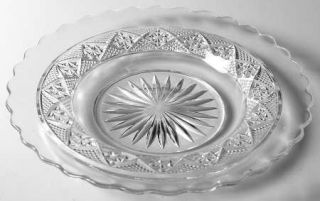 Heisey Square In Diamond Point Clear Luncheon Plate   Stem #1200, Pressed Glass,
