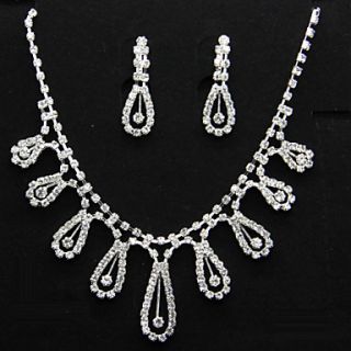 Stylish Alloy With Rhinestones Jewelry Set Including Necklace, Earrings