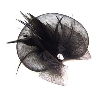 Elegant Net With Rhinestone/Feather Womens Fascinators