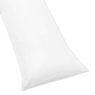 Sweet Jojo Designs 100 percent Cotton White Full Length Double Zippered 200 Thread Count Body Pillow Cover (WhiteMaterials: Brushed microsuedeThread count: 200Zipper closures on both sides for easy useCare instructions: Machine washableDimensions: 20 inch