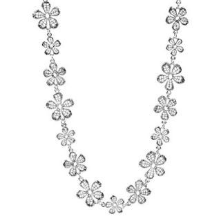 Lonna & Lilly Flower Collar Necklace   Silver