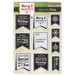 Penny Black Cling Rubber Stamp 5 X7.5 Sheet  Christmas Banner