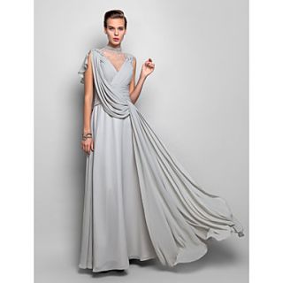 Sheath/Column Halter Floor length Chiffon Evening Dress (699546)