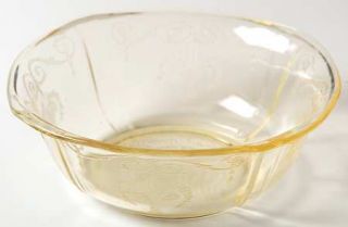 Indiana Glass Lorain Yellow Salad Bowl   Yellow, Basket,Depression Glass