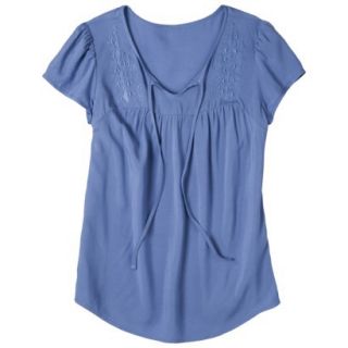 Mossimo Supply Co. Juniors Challis Embroidered Top   Blue XXL(19)