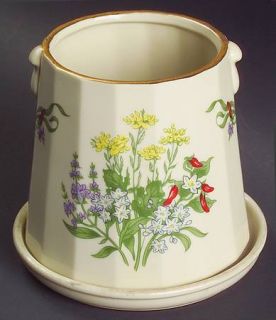 Lenox China Spice Garden (Giftware) Crock Flower Pot W/Underplate, Fine China Di