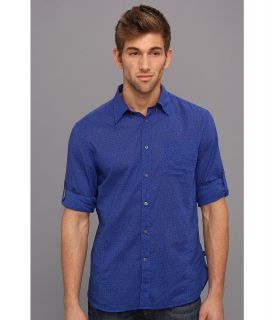 John Varvatos Star U.S.A. Floral Roll Sleeve Shirt W387Q1B Mens Long Sleeve Button Up (Blue)