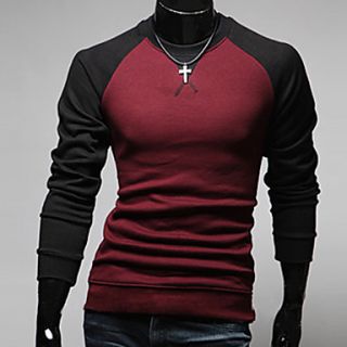 Aowofs Fashion Special Design Raglan Sleeve Mens Korean Style Long sleeve T shirt(Dark Gary)