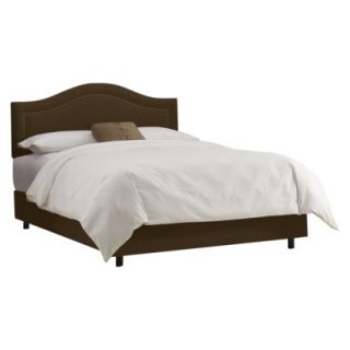 Skyline California King Bed Merion Inset Nailbutton Bed   Chocolate (Cal King)
