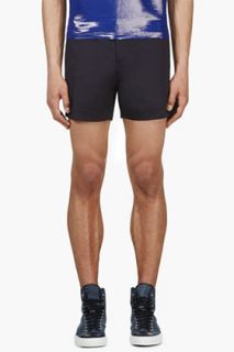 Acne Studios Navy Stretch Cotton Chino Shorts