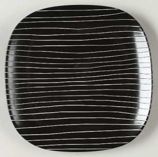 Calvin Klein Graffiti Charcoal Salad Plate, Fine China Dinnerware   Black With W