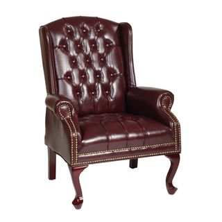 Office Star Products Work Smart Jamestown Traditional Executive Chair (Brown/oxblood Weight capacity: 250 lbs Dimensions: 39 inches high x 28.5 inches wide x 33 inches deep Seat size: 18.75 inches wide x 19 inches deep x 4 inches tall Back size: 23.25 inc