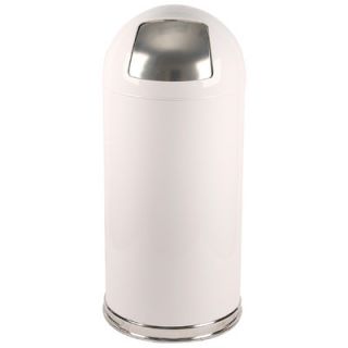 Witt 15 Gallon Metal Series Dome Top Trash Can 15DT Finish: White