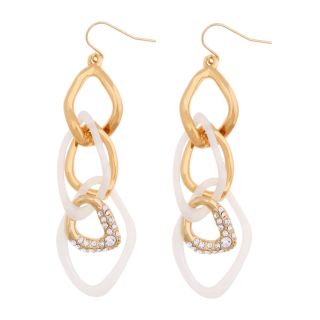 10021  Kara Ross Crystal & Resin Linear Link Earrings, Womens