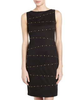 Sleeveless Studded Sheath Dress