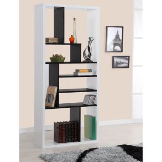 Contrast Modern Bookcase Walnut and White   YNJ 826WNT
