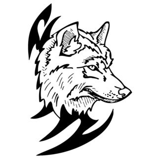 Tribal Wolf Animal Vinyl Wall Art Decal (BlackEasy to apply! You will get the instruction!Dimensions: 22 inches wide x 35 inches long )