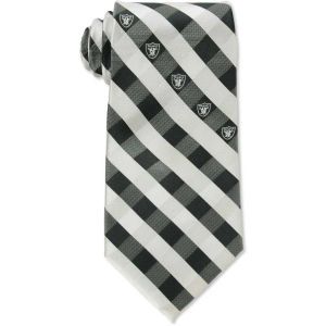 Oakland Raiders Eagles Wings Polyester Checked Tie
