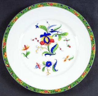 Raynaud Louviers Dinner Plate, Fine China Dinnerware   White Background,Green Ba