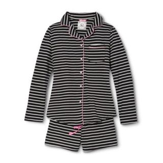 PJ Couture Pajama Set   Black Stripe S