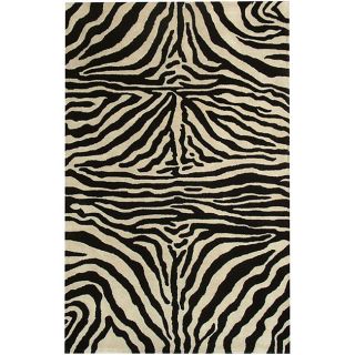 Nuloom Zebra Animal Pattern Black/ White Wool Rug (86 X 116) (IvoryPattern: PrintsMeasures 1 inch thickTip: We recommend the use of a non skid pad to keep the rug in place on smooth surfaces.All rug sizes are approximate. Due to the difference of monitor 