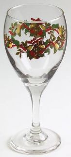 AMC Christmas Bounty 10 Oz Glassware Goblet, Fine China Dinnerware   Red Ribbons