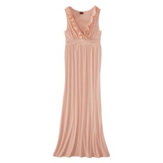 Merona Womens V Neck Ruffle Maxi Dress   Lux Pink   XS