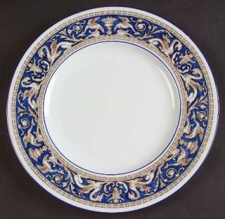 Wedgwood Florentine Blue (Dark) No Center Design Luncheon Plate, Fine China Dinn