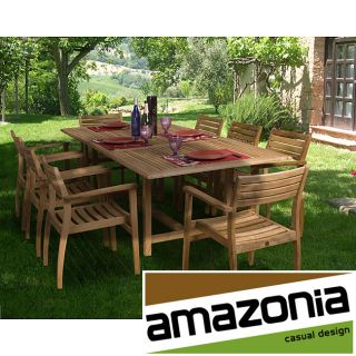 Paris 9 piece Teak Dining Set (Light brownFree felon guard wood preservative for longest strap durabilityWorks great against the effects of air pollution salt air, and mildew growthMaterials: 100 percent solid teakFinish: TeakWeather resistantUV protectio