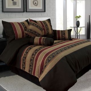 Lavish Home 7 Piece Xima Jacquard Comforter Set Multicolor   66 0003 K, King