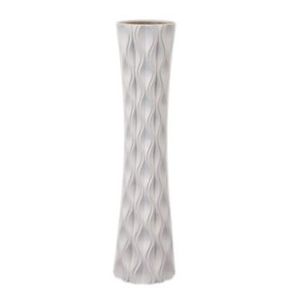 Ceramic White Vase (30 inches high x 8 inches wide x 8 inches deepUPC: 877101201366For decorative purposes onlyDoes not hold water CeramicSize: 30 inches high x 8 inches wide x 8 inches deepUPC: 877101201366For decorative purposes onlyDoes not hold water)
