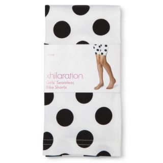 Xhilaration Girls Seamless Polkadot Bike Short Legging   White M/L